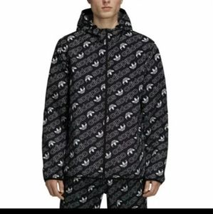 Adidas Original Mens Monogram Tracktop Windbreaker Jacket Blue Size Midium